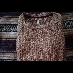 Forever 21 Maroon and Cream Knit Sweater
